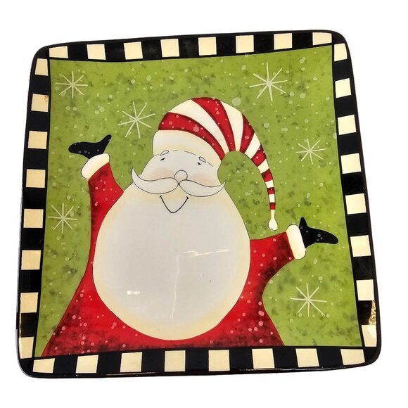 Certified International Whimsical Santa Clause Plate 8.5" Square by Dan Dipaolo - Picture 1 of 5